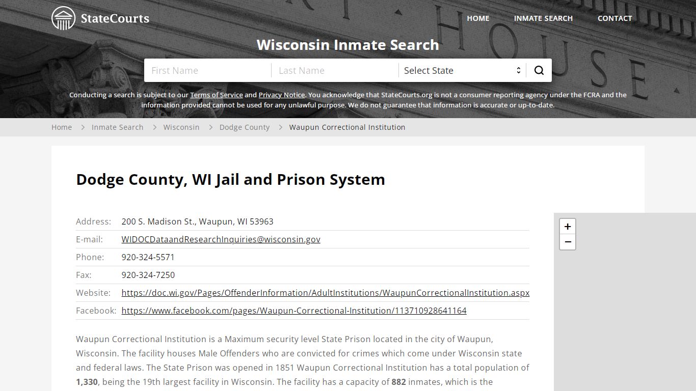 Waupun Correctional Institution Inmate Records Search ...