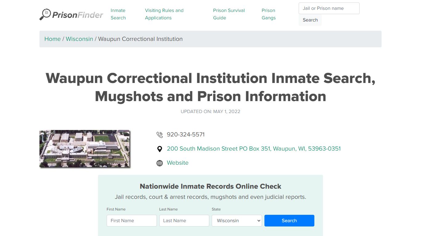Waupun Correctional Institution Inmate Search, Mugshots ...